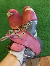 TMA EYES Lace-Up Newspaper Print Leather Wome...