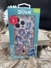 Nueva Funda Teléfono Disney Stitch iPhone 16 Pro Max Con Brillo/Corazones/Besos