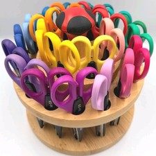 Kraft Edgers Craft Scissors Set of 25 Including Wooden Carousel Caddy