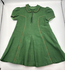 Vtg 70s 80s Cottagecore Peter Pan Collar Girls Dress Handmade Lace Prairie