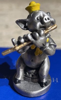 Disney Hudson Pewter Fifer Pig W/Flute Figurine Three Little Pigs 1.5  NEW #5480