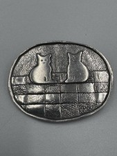 Vtg Two Cats Sitting On Wall M.A.F.A Danforth...