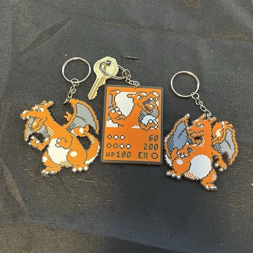 3D Printed Charizard Keychain - Nostalgic, Pokemon, PLA, Charmander, Kanto