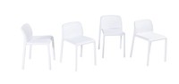 4Er-Set Stapelbare EsszimmerstüHle, Ca. 49 X 38 X 45,5–66,5 Cm – Weiß