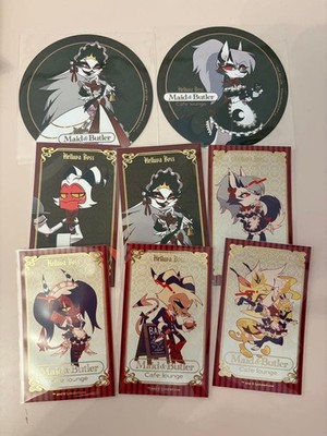 Helluva Boss Foil Stamped Card Coaster Set Anime Cafe Collectible Limited