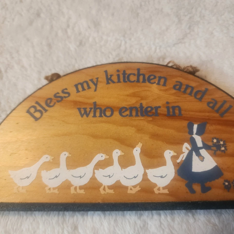 Vtg Friendship Plaques by Paula Miniature Hanging Wood Country Bless My Kitchen - Image 3 of 4