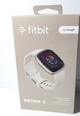 Fitbit Sense 2 Activity Tracker  Lunar White/Platinum Aluminum Fit Bit Clip 24mm