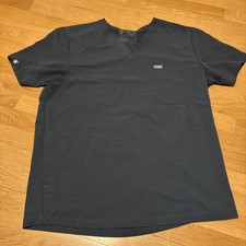 FIGS Men Scrub Top L Chisec 3 Pocket Blue TM3000 Short Sleeve Turquoise Uniform