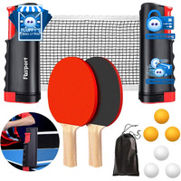 Tischtennis-Set Profi 2 SchläGer 6 BäLle Einziehbares Netz Tragetasche FüR