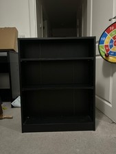 Vida Designs Cambridge Black 3 Tier Low Bookcase Freestanding Shelving Unit