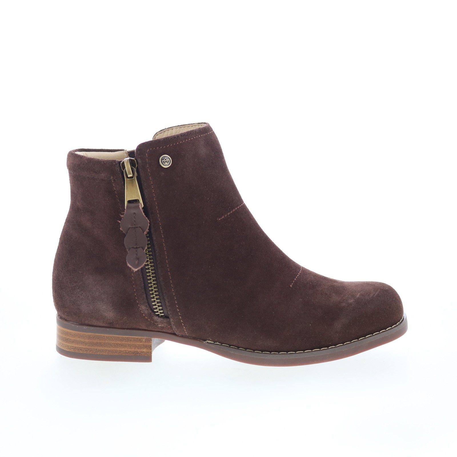 Spenco Ivy Boot SP1043FFR Womens Brown Wide Suede Ankle - Booties Boots