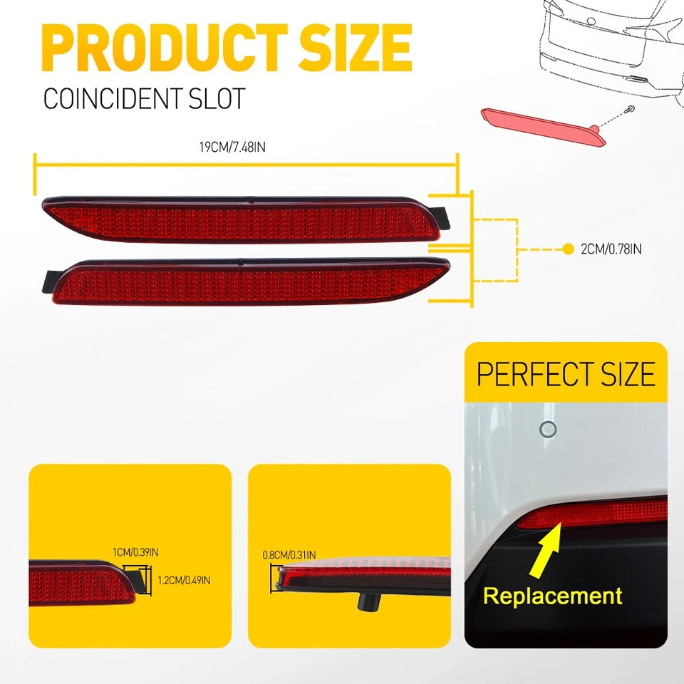 Juego de 2 luces traseras LED tercera tercera de freno para Lexus RC200t RC300 RC350 RX300 Base NX30 Foto 4 de 4