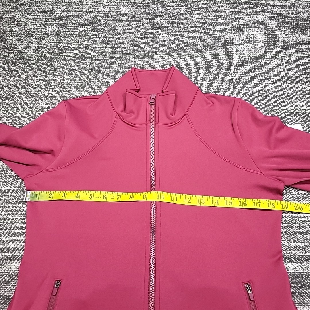 Isabella Active Wear Ruffle Back Peplum Zip Jacket Medium Size Pink with Pockets