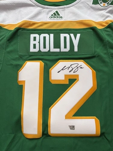 Adidas Boldy Minnesota Wild Autographed Jersey #12 Green NHL