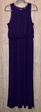CUPIO Blouson S/L Indigobery Dark Purple Long Maxi Dress NEW Womens Sz L Large