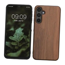  Real Wood Case Compatible with Samsung Galaxy A16 5G Case - Hard dark brown