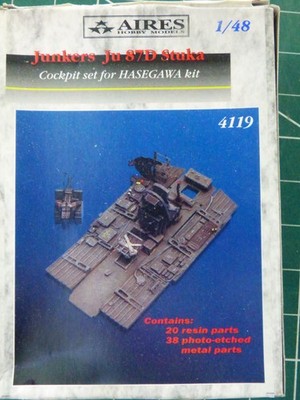 1/48 AIRES #4119 SUPERB RARE HARD TO FIND OOP RESIN & ETCH JU 87D COCKPIT SET