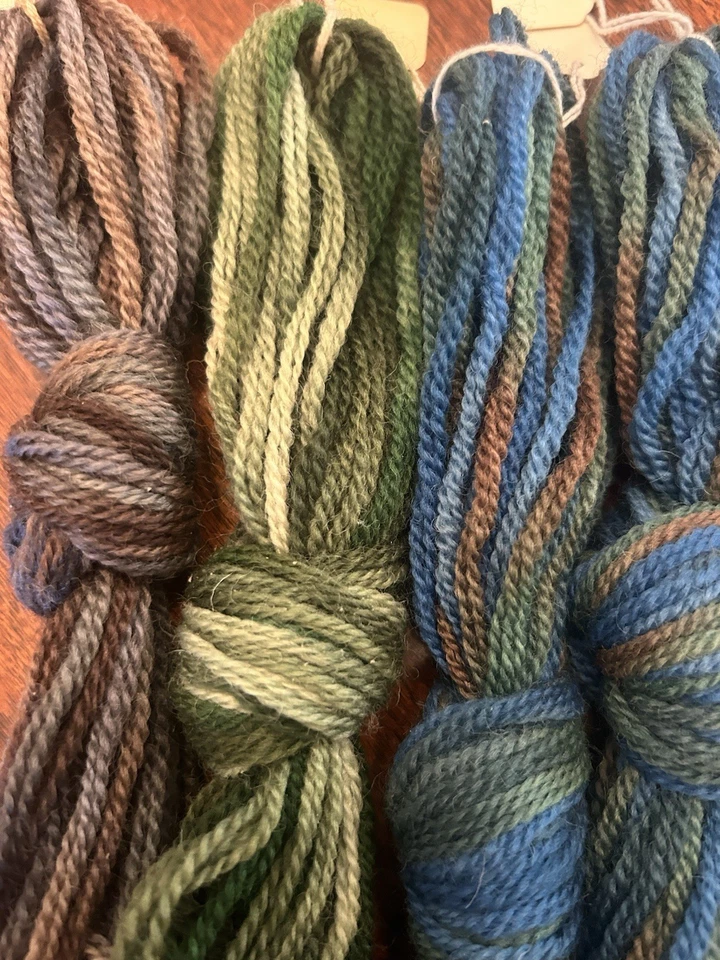 Lot 6 Variegated Paternayan 100% Wool Yarn 3 ply 1/2 oz hank cuts Needlepoint - Image 2 of 4