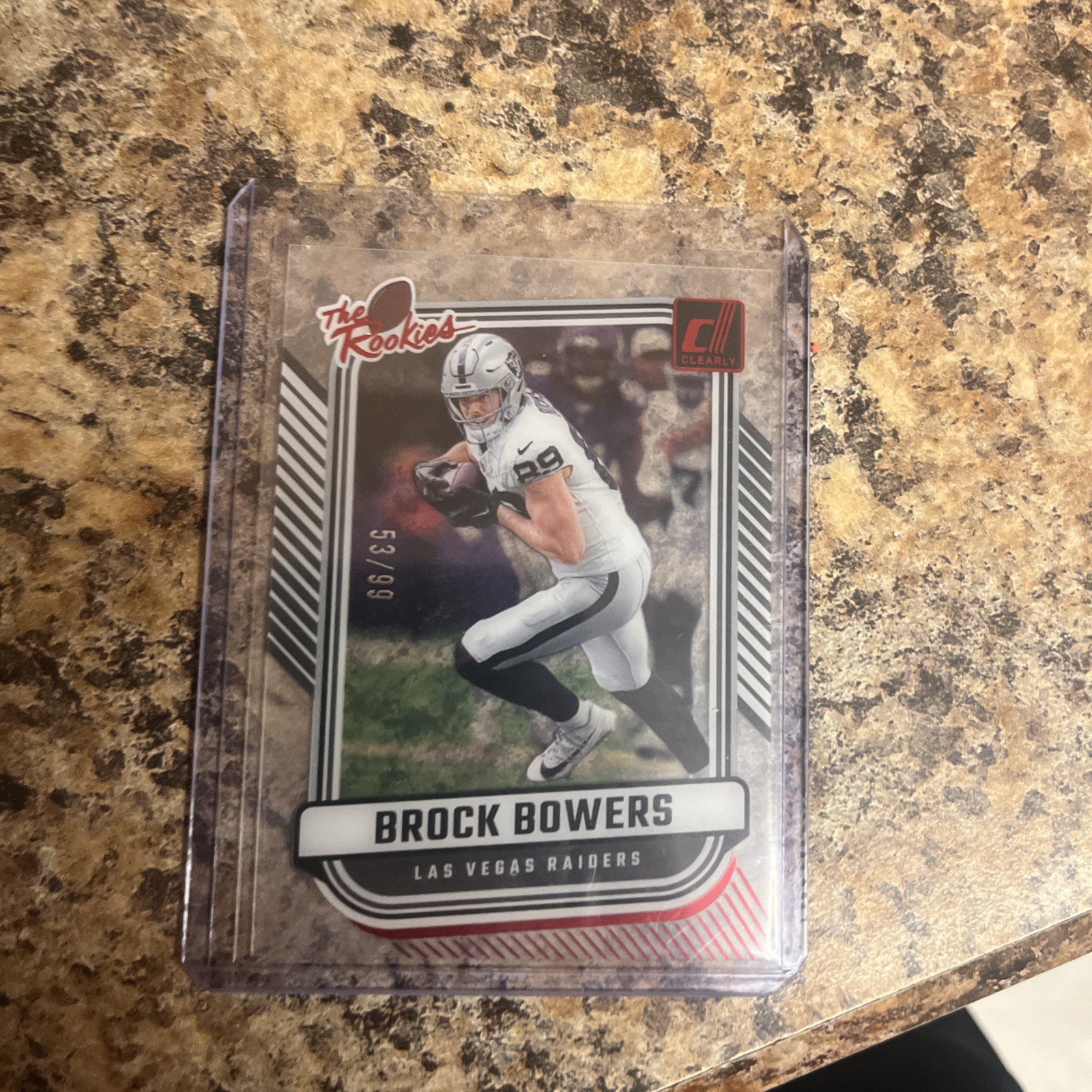 BROCK BOWERS 2024 CLEARLY DONRUSS THE ROOKIES RED RAIDERS RC /99 Q1749