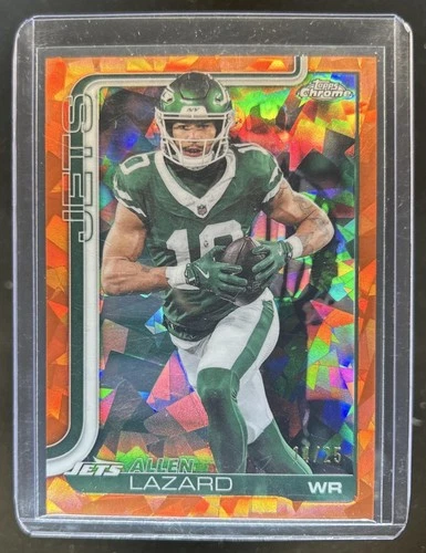 2025 Topps Chrome Sapphire Allen Lazard Orange Refractor #/25 Jets