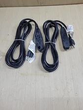10ft 3-Outlet 3-Prong Power Extension Cord, 16AWG 2 Pack. Indoor Use