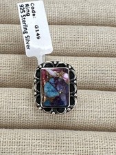 Sterling Silver Spiny Oyster Native America Ring 925 Size 5