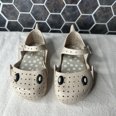 Mini Melissa Toddler Size 8 Furadinha + Fabula fish jellies Mary Janes Tan