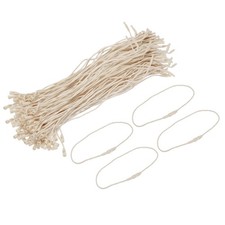 Polyester Rope Hang Tag String Snap Lock,190mm,1mm 200 Pcs,Beige