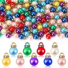 90PCS Christmas Mini Balls Ornaments Multicolour Imitation Pearl Pendants Miniat