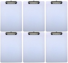 Clipboard Dry Erase Surface 9'' x 12.5'' Letter Size Low Profile Clip Whitebo...
