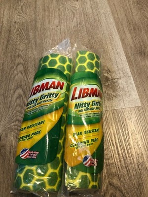 Lot Of 2 Libman Nitty Gritty Roller Mop Refill Sponge Tear Resistant Pads NEW