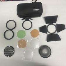 Godox AK-R1 Round flash Barn Door Honeycomb Gels Diffuser Kits Sold As Is 