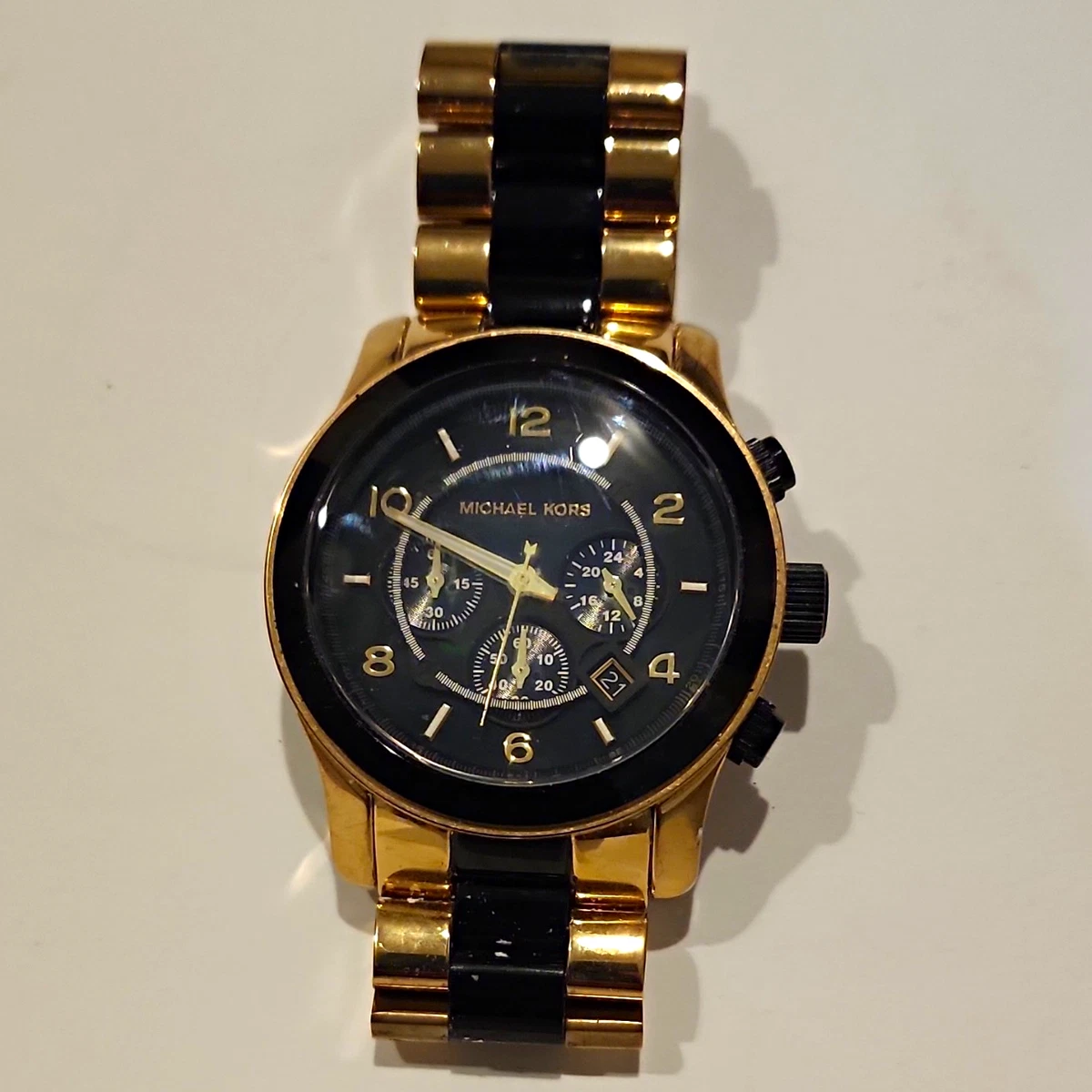 Michael Kors Jet Master Womens Watch 42mm Crystals Chronograph New Battery 6.5\