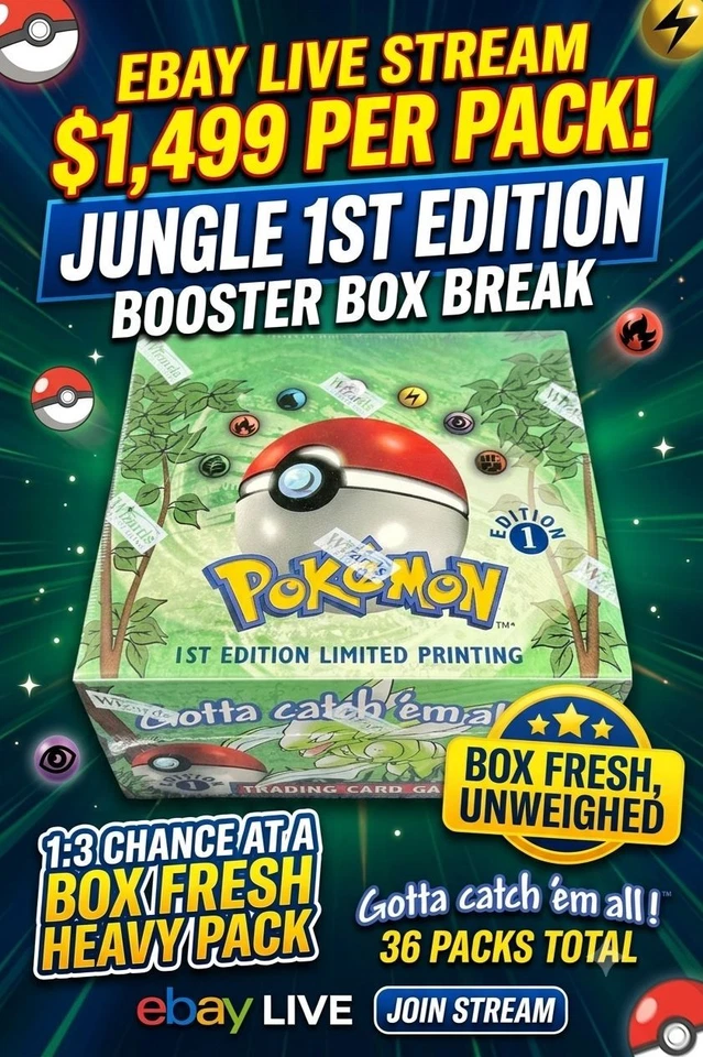 1ST EDITION JUNGLE BOOSTER BOX BREAK - ASCENDED HEROES BOOSTER BUNDLE PENNY