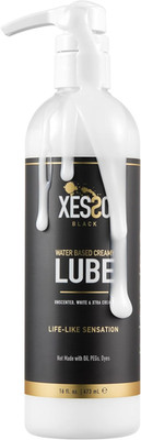 Water-Based Creamy Lube, Unscented 16 Fl Oz, Thick White Gel-Like Slippery Glide