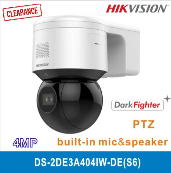 Hikvision 4MP DS-2DE3A404IW-DE(S6) DarkFighter PTZ 4xZoom 2-Way Audio PoE Camera