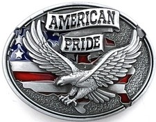 USA American Pride Flag Eagle Enameled Belt Buckle Motorcycle Patriotic New