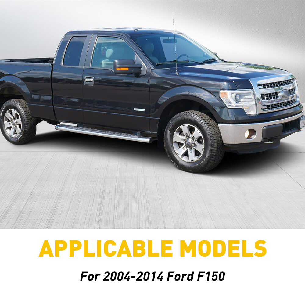 2004-2014년형 포드 F-150용 유광 블랙 도어 기둥 커버 4개 세트 2