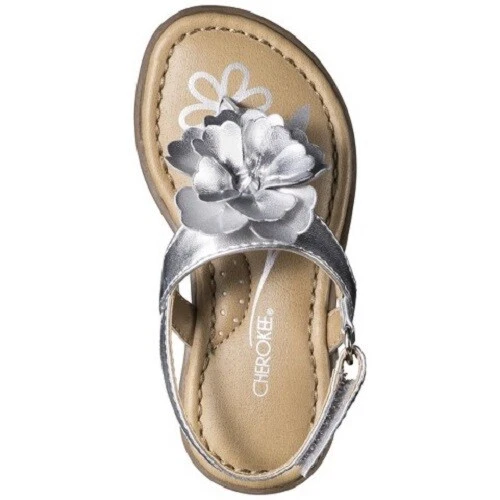 Sandalias Jess plateadas talla 8 para niñas pequeñas de Cherokee NUEVAS Foto 2 de 3