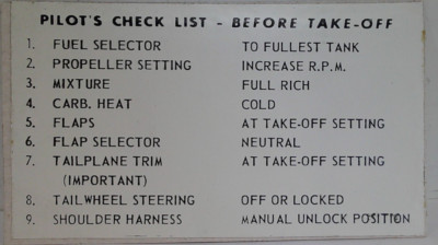 DE HAVILLAND DHC-3 OTTER PILOT CHECK LIST  DECAL P/N C3F97-13 NEW