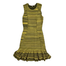 Rachel Roy Dress Size Med Olive & Forest Variegated Stretch Fit & Flare Bodycon