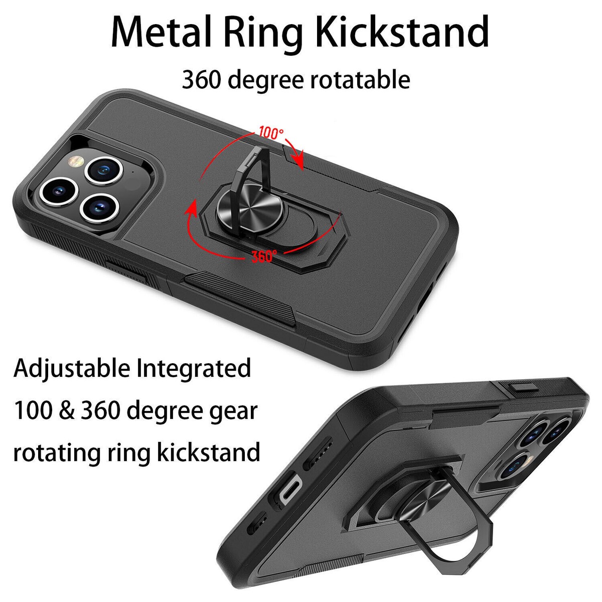 Shockproof Phone Case With Stand & Screen Protector For IPhone 15 Series