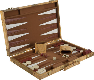 Backgammon Map Complete Set Checkers 2 Dice Cups 4 Dice Doubling Cube