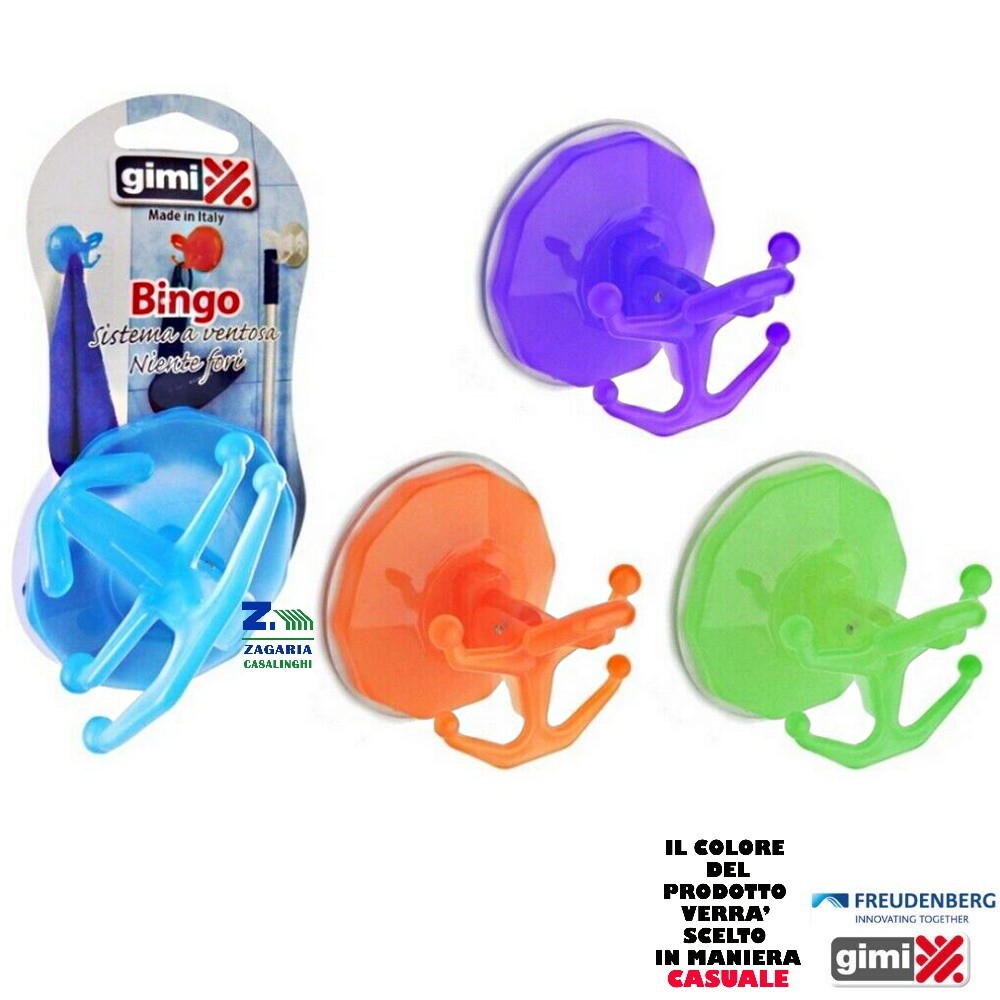 GANCIO A VENTOSA APPENDITUTTO BINGO GIMI PER CUCINA BAGNO PIASTRELLE MAX 3 KG