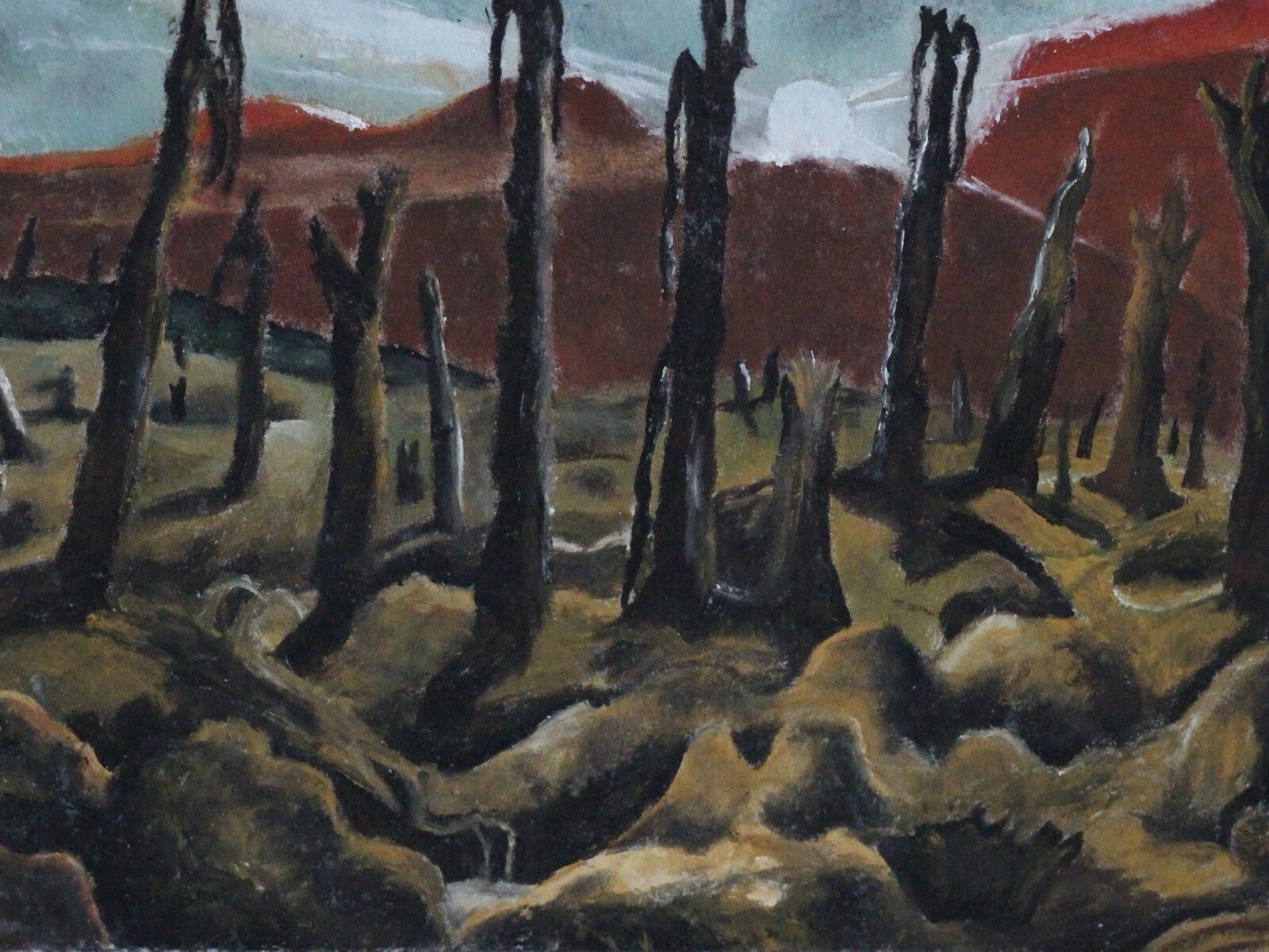 Paul Nash New World Oil Painting Replica on Premium Cardboard
