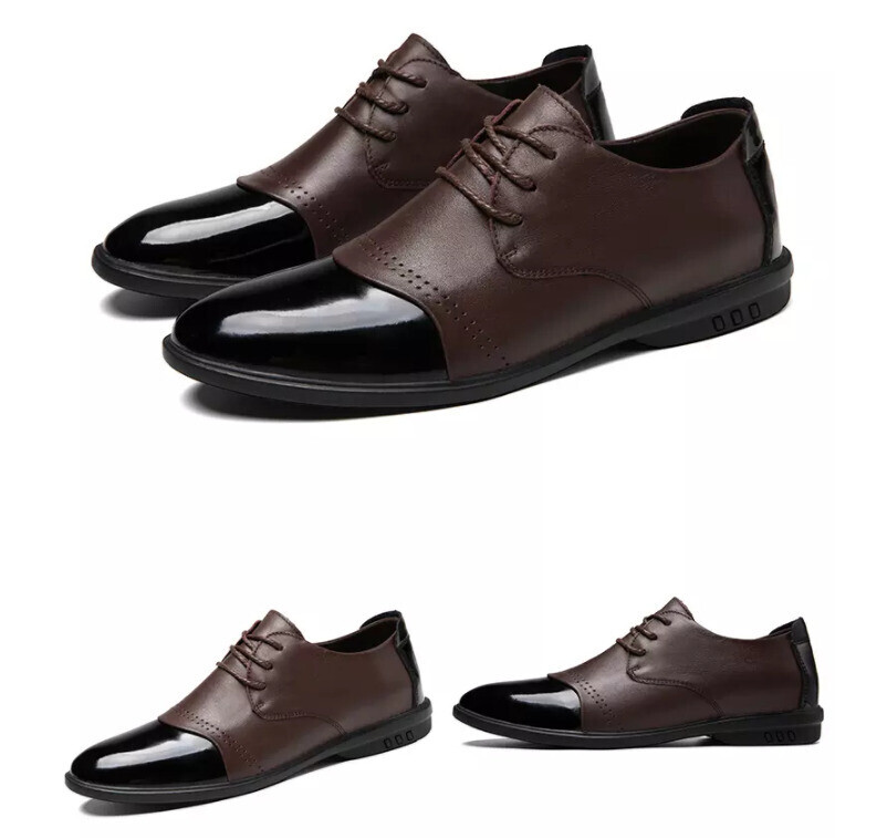 SAOLA Scarpe eleganti uomo formali matrimonio Oxford business ecopelle vernice stringate nuove