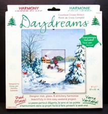 Dimensions Daydreams Winter Scene Counted Cross Stitch Harmony Under Glass 2001