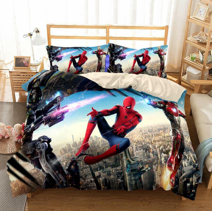 Marvel Heros Bed Set Spiderman Batman Quilt Duvet Cover Set AU