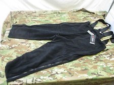 USGI MILITARY BLACK MILITARY FLEECE OVERALL POLARTEC BIB COLD WEATHER PANTS MED