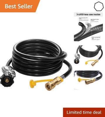 Easy Install 12ft Propane Regulator Hose - Secure Connection for Big Heaters